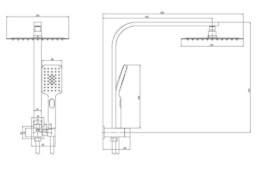 Sky Twin Shower Square