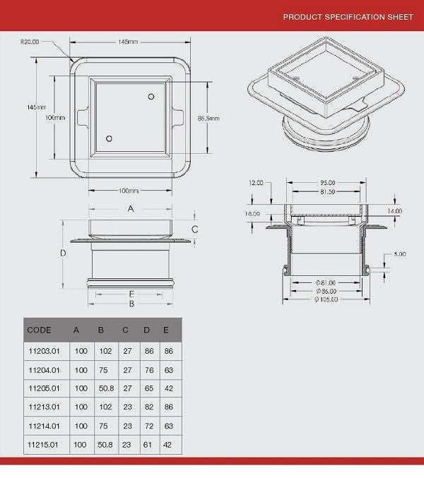 Bermuda Mega Square Floor Waste