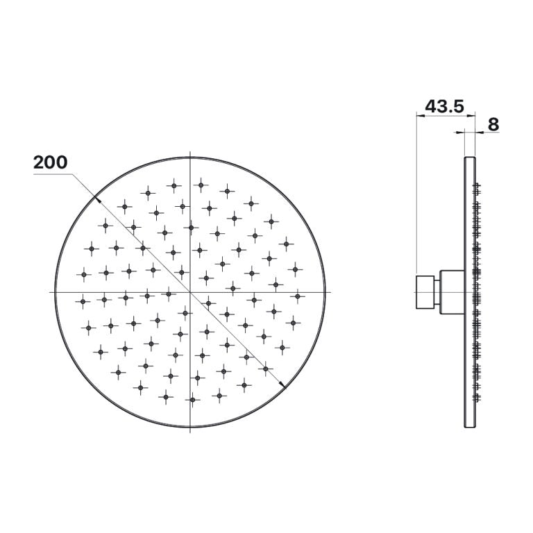 Matcha Brass Shower Head 200mm