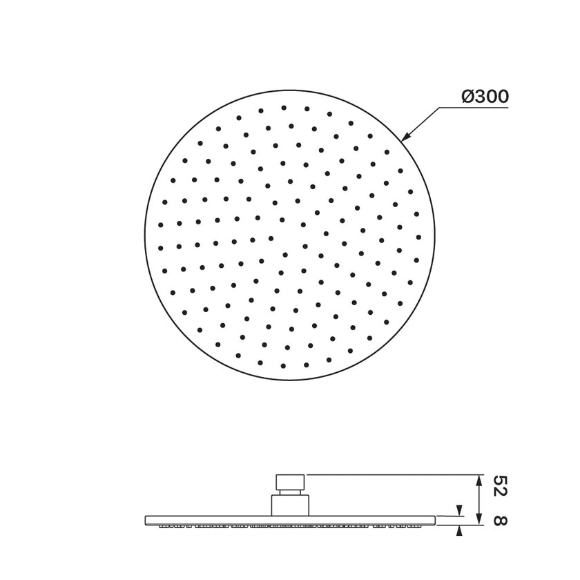 Matcha Brass Shower Head 300mm