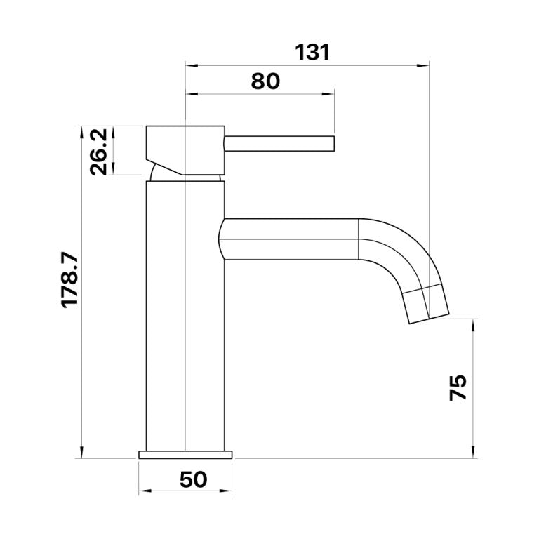 Anise Basin Mixer Curved Spout