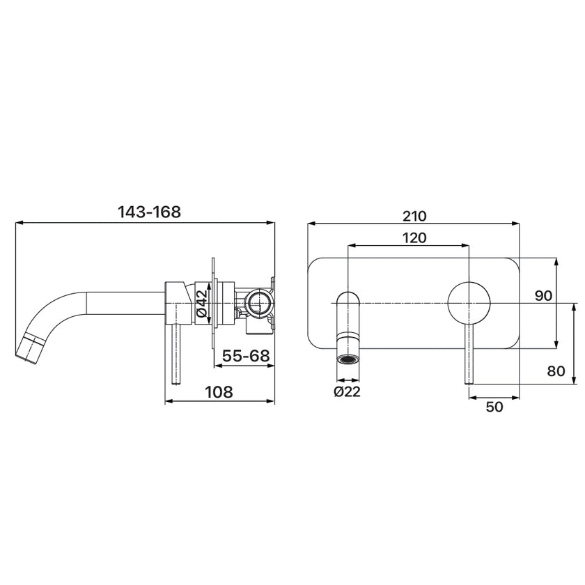 Anise Wall Basin Plate Mixer
