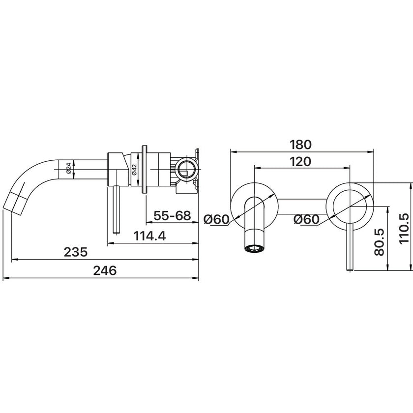 Anise Dual Wall Plate Mixer Lead Free