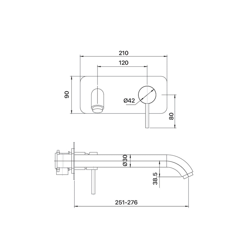 Anise Wall Bath Plate Mixer