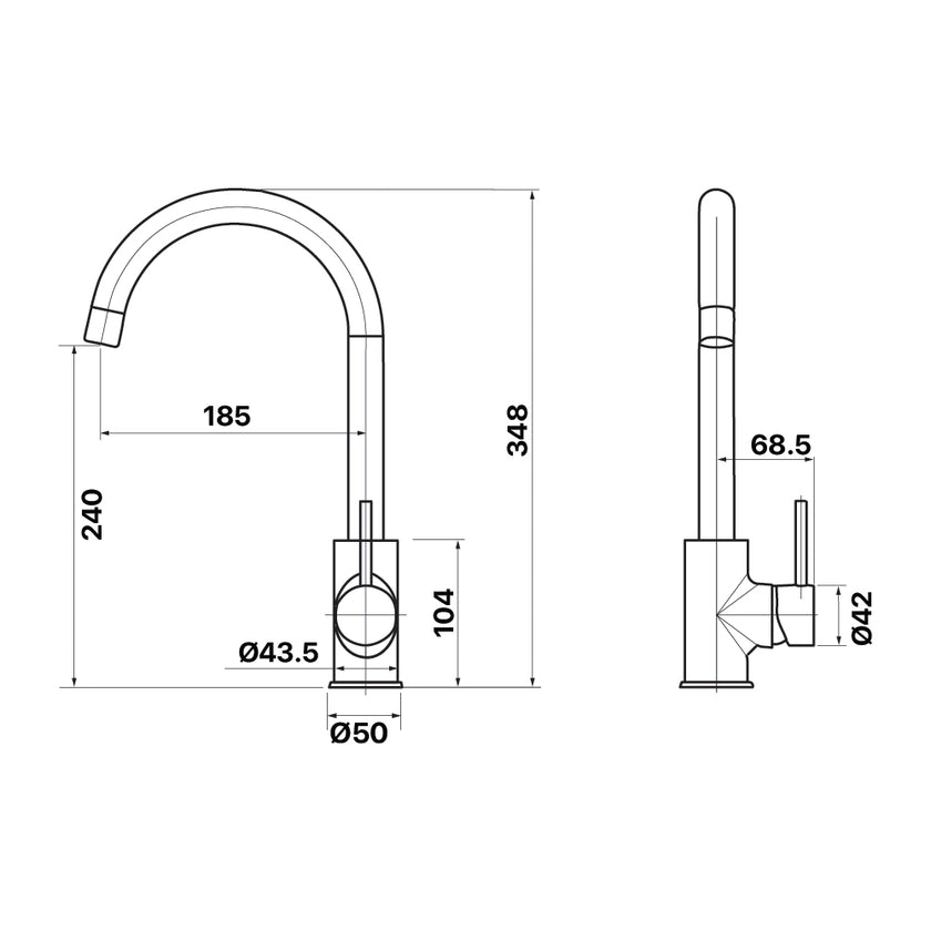 Anise Round Gooseneck Sink Mixer
