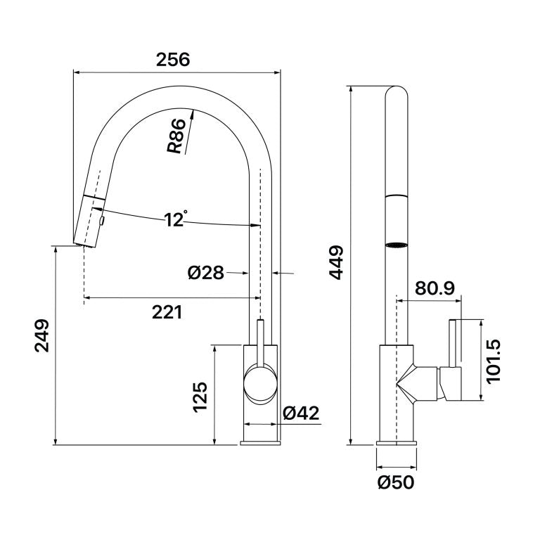 Anise Plus Pull-Out Sink Mixer