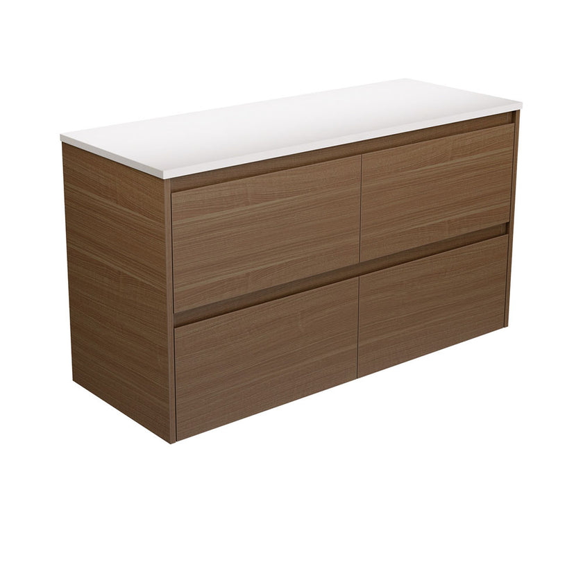 Amato Walnut Drawer Wall Hung Vanity (Cabinet Only)