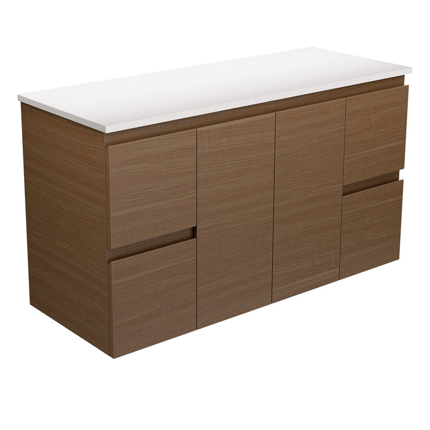 Edge Walnut Oak Wall Hung Cabinet