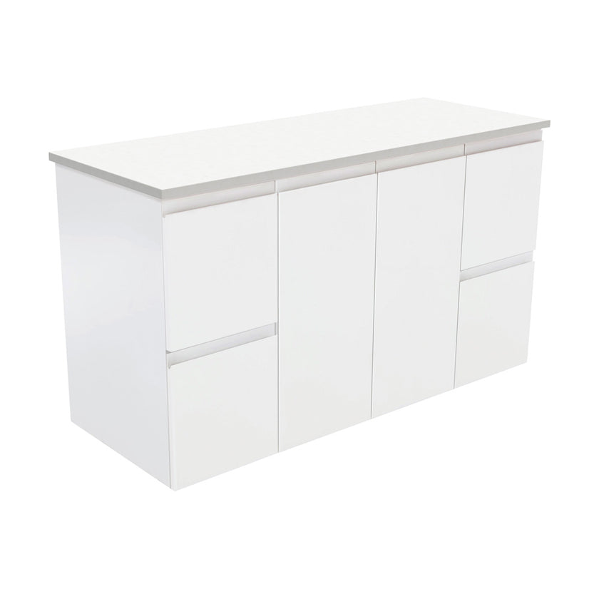 Fingerpull Wall Hung Satin White Cabinet