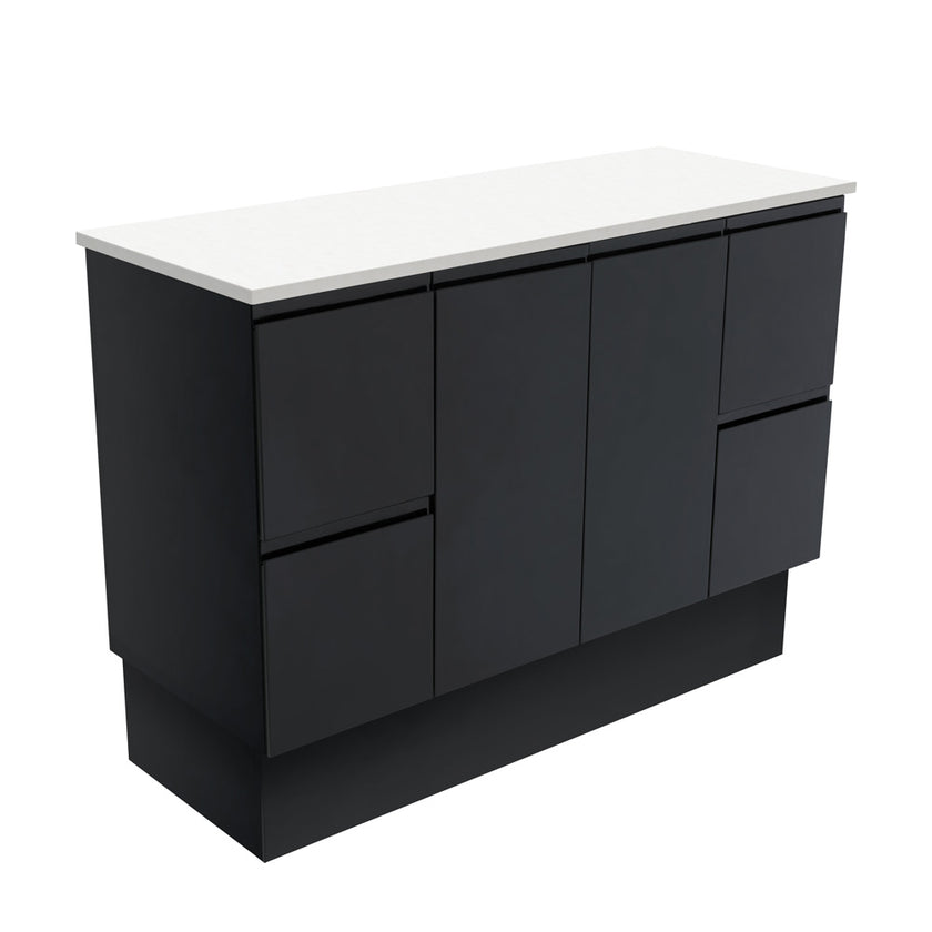 Fingerpull Floor Standing Satin Black Cabinet