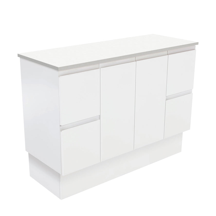 Fingerpull Floor Standing Satin White Cabinet