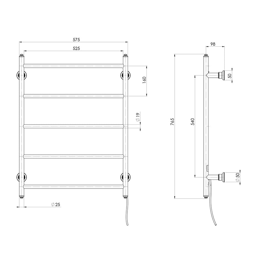 Cromford Heated Towel Ladder