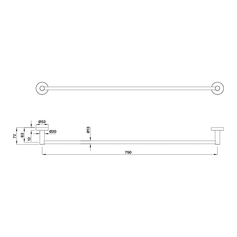 Chia Single Towel Rail