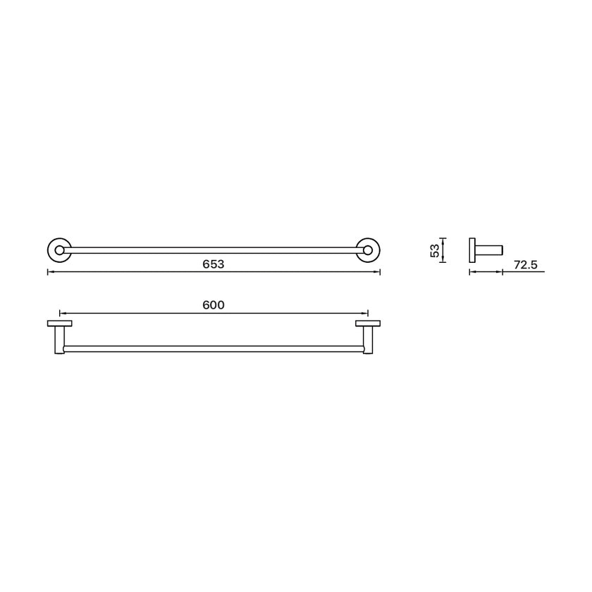 Chia Single Towel Rail