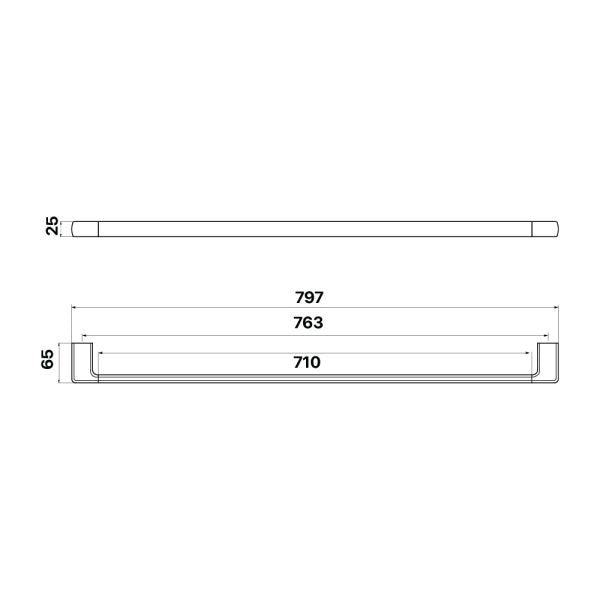 Sandalwood Single Towel Rail