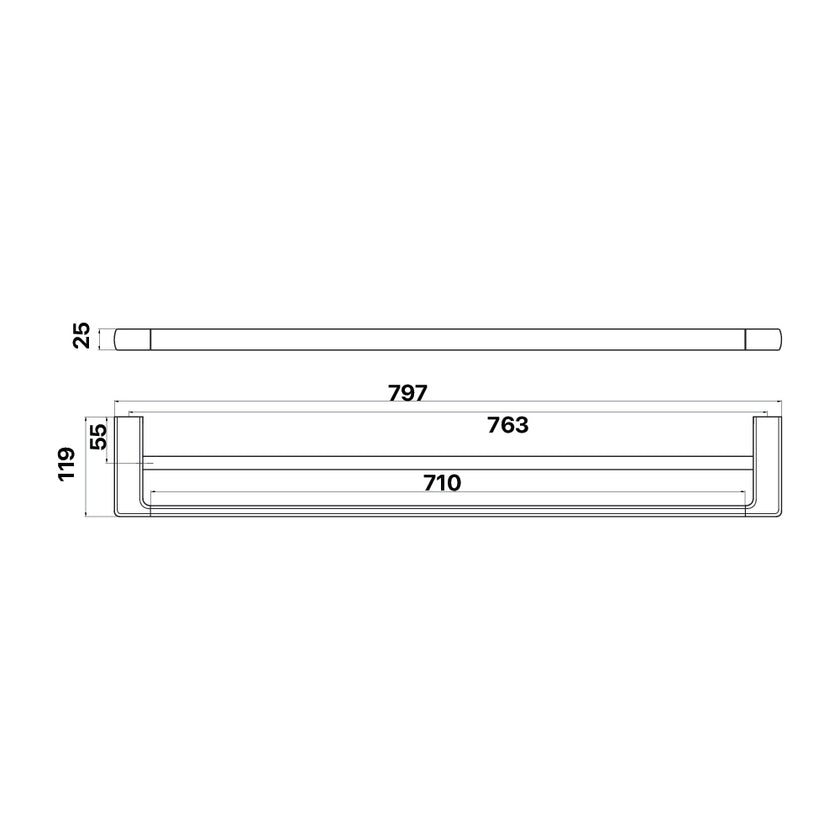 Sandalwood Double Towel Rail