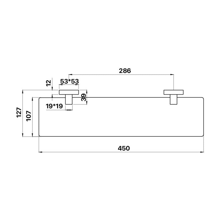 Mint Glass Shower Shelf 450mm