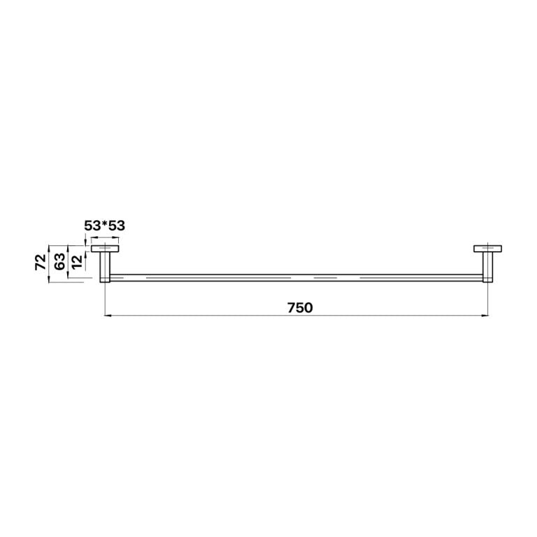 Mint Single Towel Rail 750mm