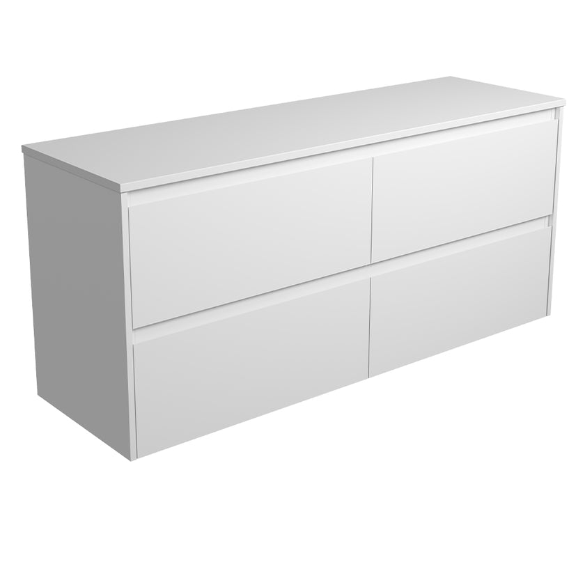 Amato Satin White Drawer Wall Hung Vanity (Cabinet Only)