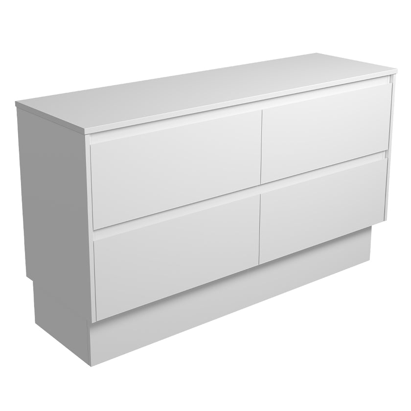 Amato Satin White Drawer Floor Standing Vanity