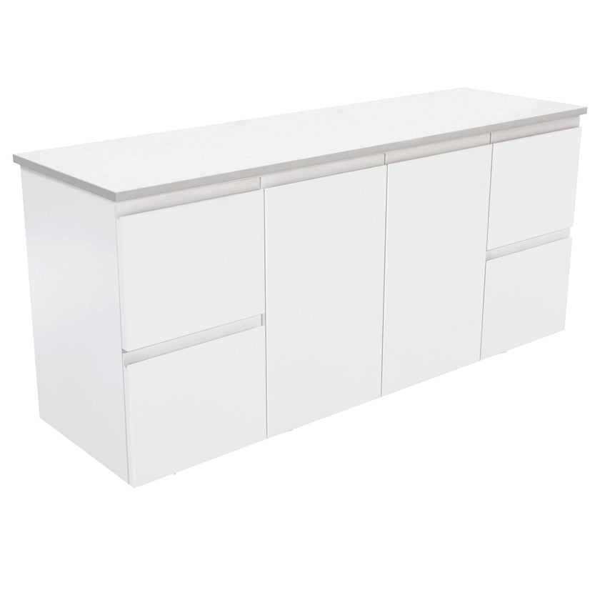 Fingerpull Wall Hung Satin White Cabinet
