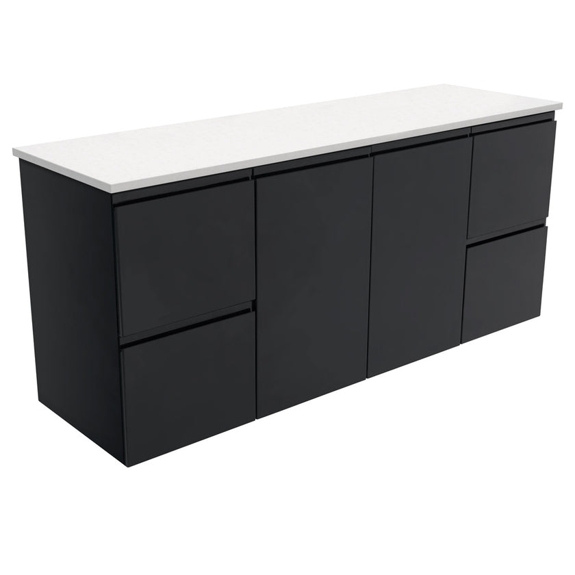 Fingerpull Wall Hung Satin Black Cabinet