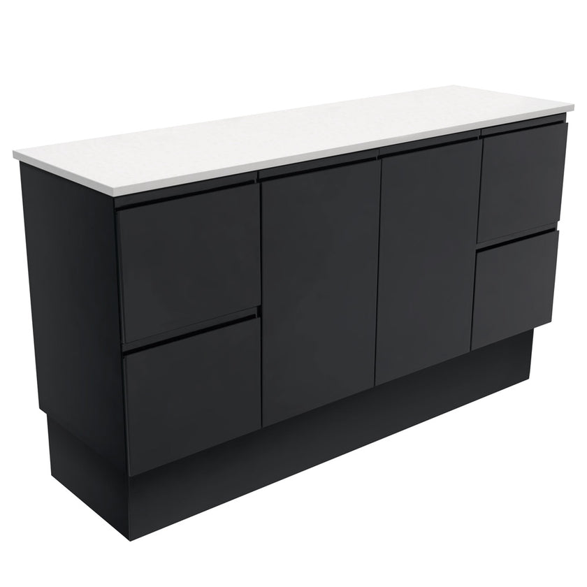 Fingerpull Floor Standing Satin Black Cabinet