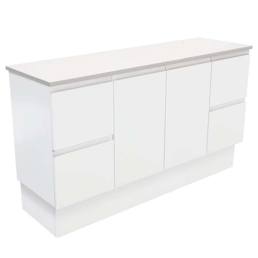 Fingerpull Floor Standing Satin White Cabinet