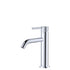 Chrome bathroom faucet on a white background