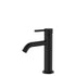Black faucet on a white background