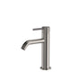 Stainless steel faucet on a white background