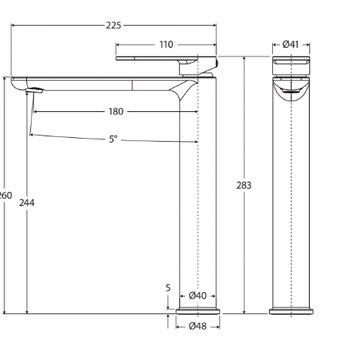 Empire Slim Cold Start Basin Mixer