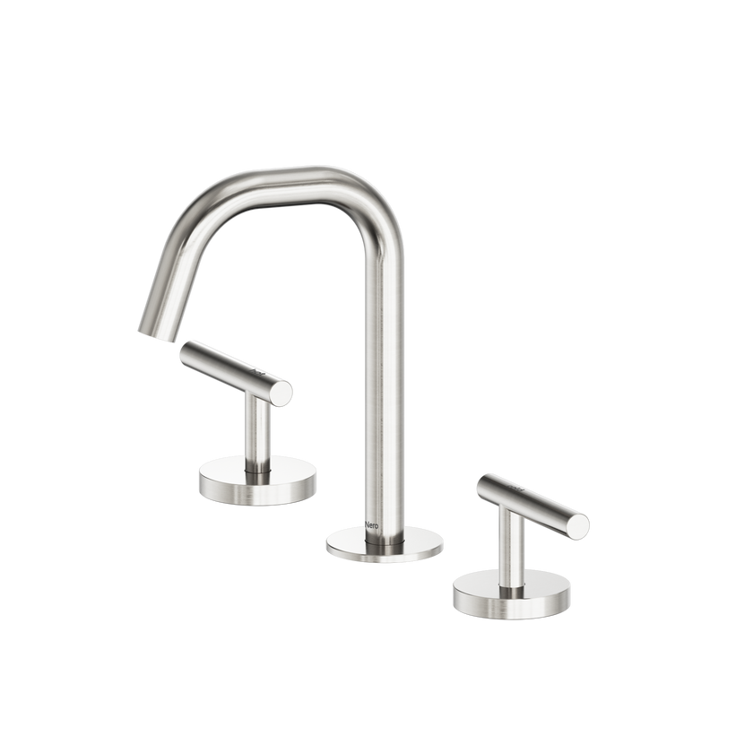 Mecca Lever Basin Set Edge Spout