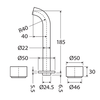 Kaya Wall Basin/ Bath Tap Set