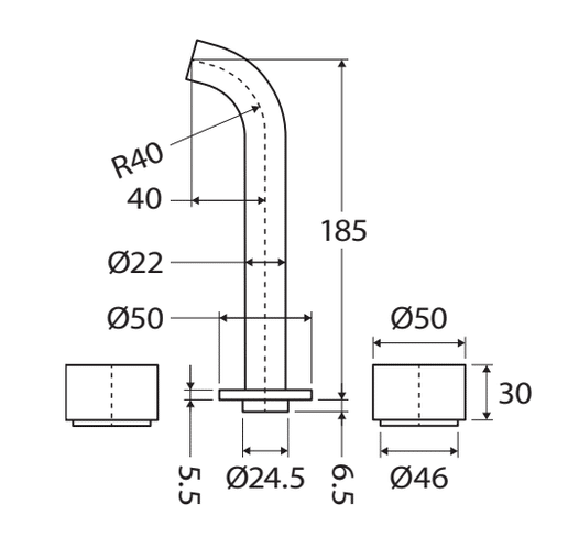 Kaya Wall Basin/ Bath Tap Set