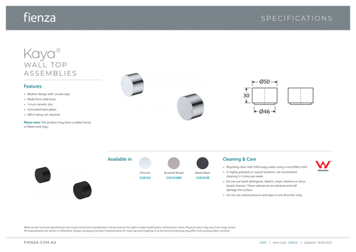 Kaya Wall Top Assemblies