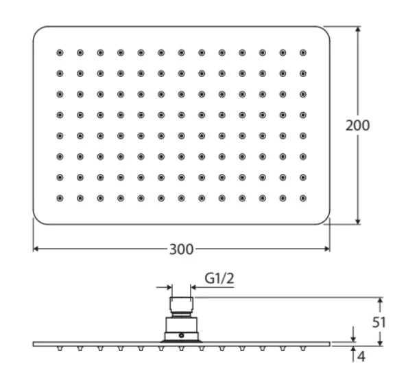 Koko Rectangular Shower Head