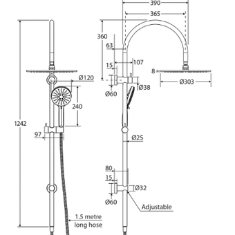 Empire Slim Curved Twin Shower