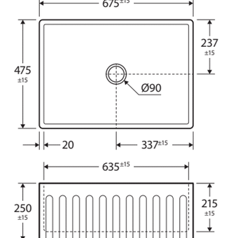 Charlton Butler Sink Small Reversible Fluted & Flat