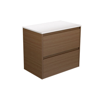 Amato Walnut Drawer Wall Hung Vanity (Cabinet Only)