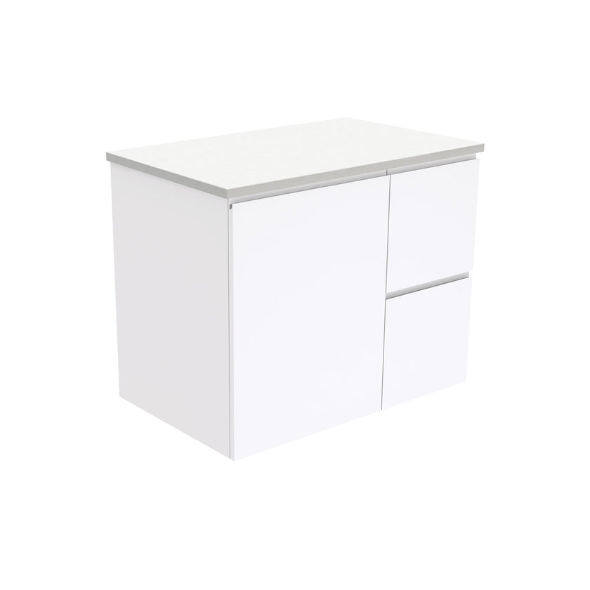 Fingerpull Wall Hung Gloss White Cabinet