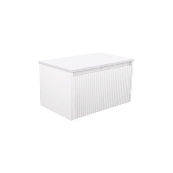 Alina Fluted Satin White Wall Hung Cabinet
