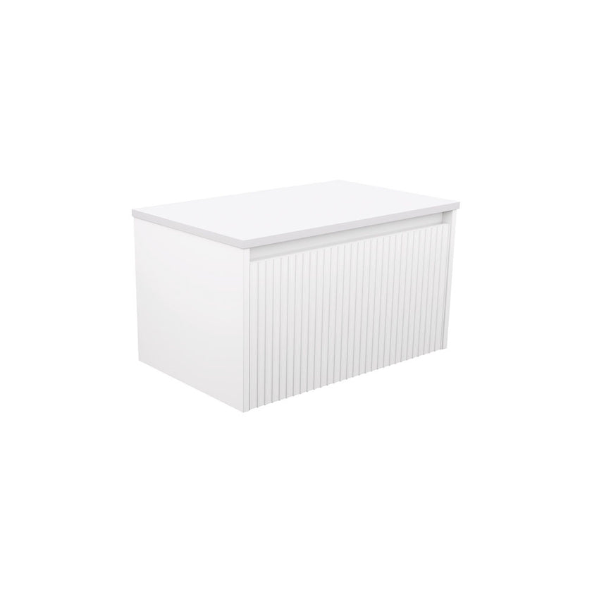Alina Fluted Satin White Wall Hung Cabinet