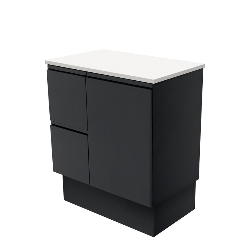 Fingerpull Floor Standing Satin Black Cabinet