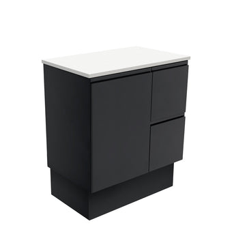 Fingerpull Floor Standing Satin Black Cabinet