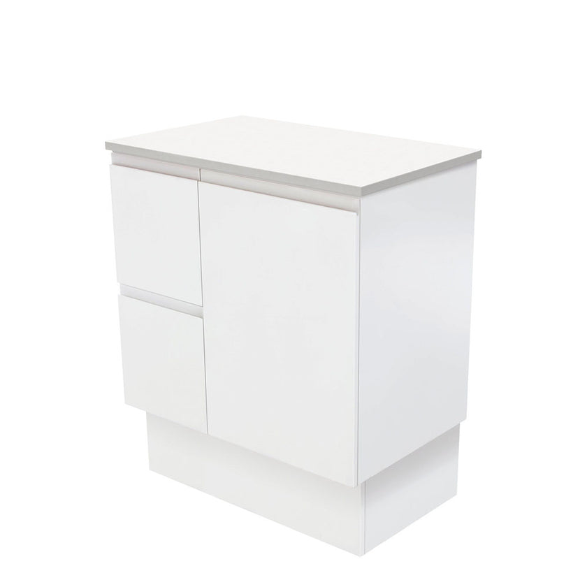 Fingerpull Floor Standing Satin White Cabinet