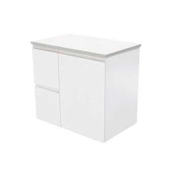 Fingerpull Wall Hung Satin White Cabinet
