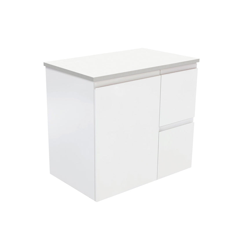 Fingerpull Wall Hung Satin White Cabinet