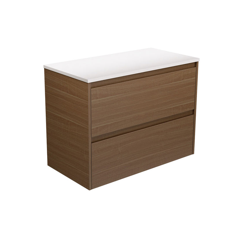 Amato Walnut Drawer Wall Hung Vanity (Cabinet Only)