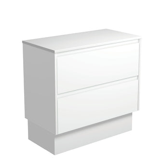 Amato Satin White Drawer Floor Standing Vanity
